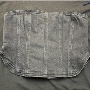 Aritzia Gray Denim Crop Top